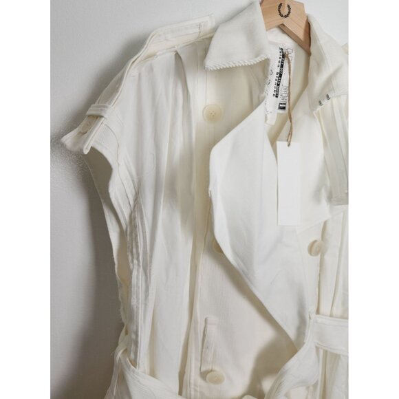 maison blanche All-Gender Sz. 4/L Sleeveless Trench-Coat In White NWT - Picture 4 of 9